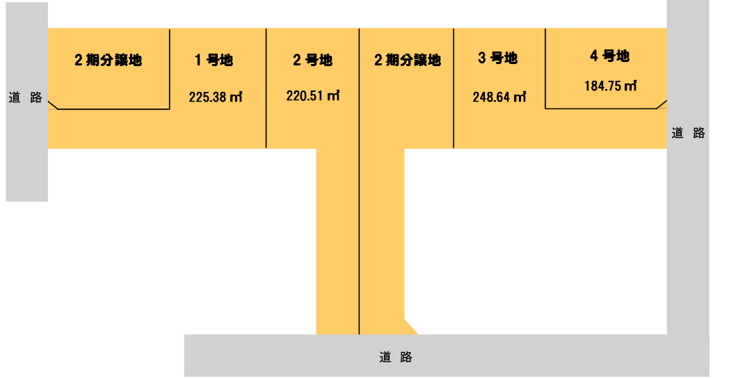 磯野トーブガーデン　〈全6区画〉耐震等級3相当！高断熱　区画図